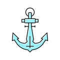 anchor port color icon vector illustration