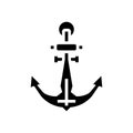 anchor port glyph icon vector illustration