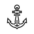 anchor port line icon vector illustration