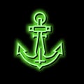 anchor port neon glow icon illustration