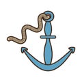 Anchor and rope boat nautical sign Royalty Free Stock Photo