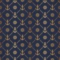 Anchor seamless pattern. Anchors texture. Blue background. Repeated pattern. Sailing design prints. Repeating patern. Repeat Royalty Free Stock Photo