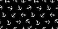 Anchor seamless pattern helm vector maritime nautical sea ocean boat isolated background wallpaper black