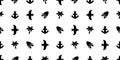 Anchor seamless pattern palm tree squid bird vector helm seagull pirate maritime Nautical sea ocean