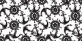 Anchor seamless pattern vector helm maritime nautical boat sea ocean isolated wallpaper background