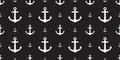 Anchor Seamless Pattern vector maritime Nautical sea ocean boat isolated repeat background wallpaper black