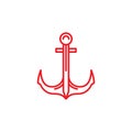 Anchor Ship Cruise Boat Nautical Sea Marine Line Logo Royalty Free Stock Photo