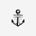 The Anchor Ship Logo Vector Vintage, Illustration Design of Sailor and Adventure of the Sea Concept Royalty Free Stock Photo