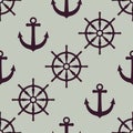 Anchor and ship wheel Nautical texture