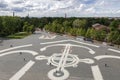 Anchor square in front of the Naval Nikolsky Cathedral in Kronstadt, view from the bell Royalty Free Stock Photo