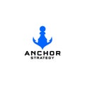 Anchor Strategy Logo Design Vector Royalty Free Stock Photo