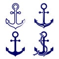 Anchor symbols set vector illustration Royalty Free Stock Photo
