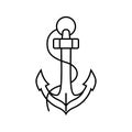 anchor tattoo art vintage line icon vector illustration Royalty Free Stock Photo