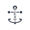 Anchor Text Vector Glyph Icon Royalty Free Stock Photo