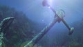 Anchor under water sun ray illustration Royalty Free Stock Photo