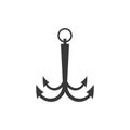 Anchor vector icon. Nautica boat symbol pirate symbol. Nautical maritime simple illustration graphic. Stock vector