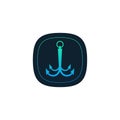 Anchor vector icon. Nautica boat symbol pirate symbol. Nautical maritime simple illustration graphic. Stock vector