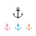 Anchor vector icon set logo Nautical maritime sea ocean boat Royalty Free Stock Photo