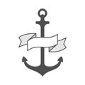 Anchor vector single logo icon, separate isolated sign