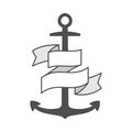 Anchor vector single logo icon, separate isolated sign