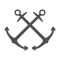 Anchor vector single logo icon, separate isolated sign