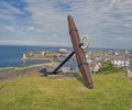 Anchor and View of Macduff, Aberdeenshire, Scotland, UK.