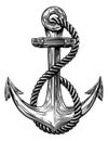 Anchor Vintage Woodcut Style Royalty Free Stock Photo