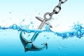 Anchor in Water Royalty Free Stock Photo