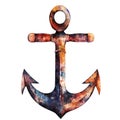 Anchor watercolor clipart isolated Royalty Free Stock Photo