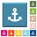 Anchor white icons on edged square buttons