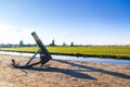 An anchor at Zaanse Schans windmill village in Holland Royalty Free Stock Photo