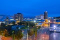 Anchorage downtown at night, Alaska, AK, USA Royalty Free Stock Photo