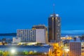 Anchorage downtown at night, Alaska, AK, USA Royalty Free Stock Photo