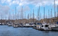 Anchorage of yachts and ships off the coast of the town of Birgu. Water space of Valletta. Malta