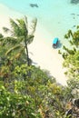 Anchored boat in Wayag Royalty Free Stock Photo