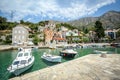 Anchored boats in Mlini Royalty Free Stock Photo