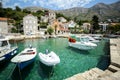 Anchored boats in Mlini Royalty Free Stock Photo