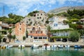 Anchored boats in Mlini Royalty Free Stock Photo