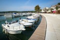 Anchored boats at seafront