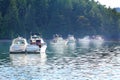 Anchored Cabin Cruisers Royalty Free Stock Photo