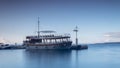 Anchored cruise ship in the harbor Royalty Free Stock Photo