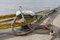 Anchored. Details of pier Royalty Free Stock Photo