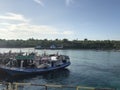 An anchored fishing boat