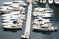 Anchored luxury yachts Royalty Free Stock Photo