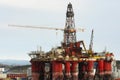 Anchored oil platform