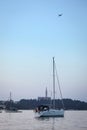 Anchored sailboats in Croatia Royalty Free Stock Photo