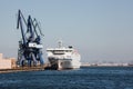 Anchored ship in port of Dalian