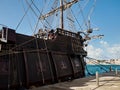 The anchored Spanish galleon captures the essence of maritime history and port life Royalty Free Stock Photo