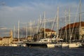 Anchored vessels in Stari grad Hvar Royalty Free Stock Photo