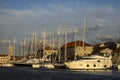 Anchored vessels in Stari grad Hvar Royalty Free Stock Photo